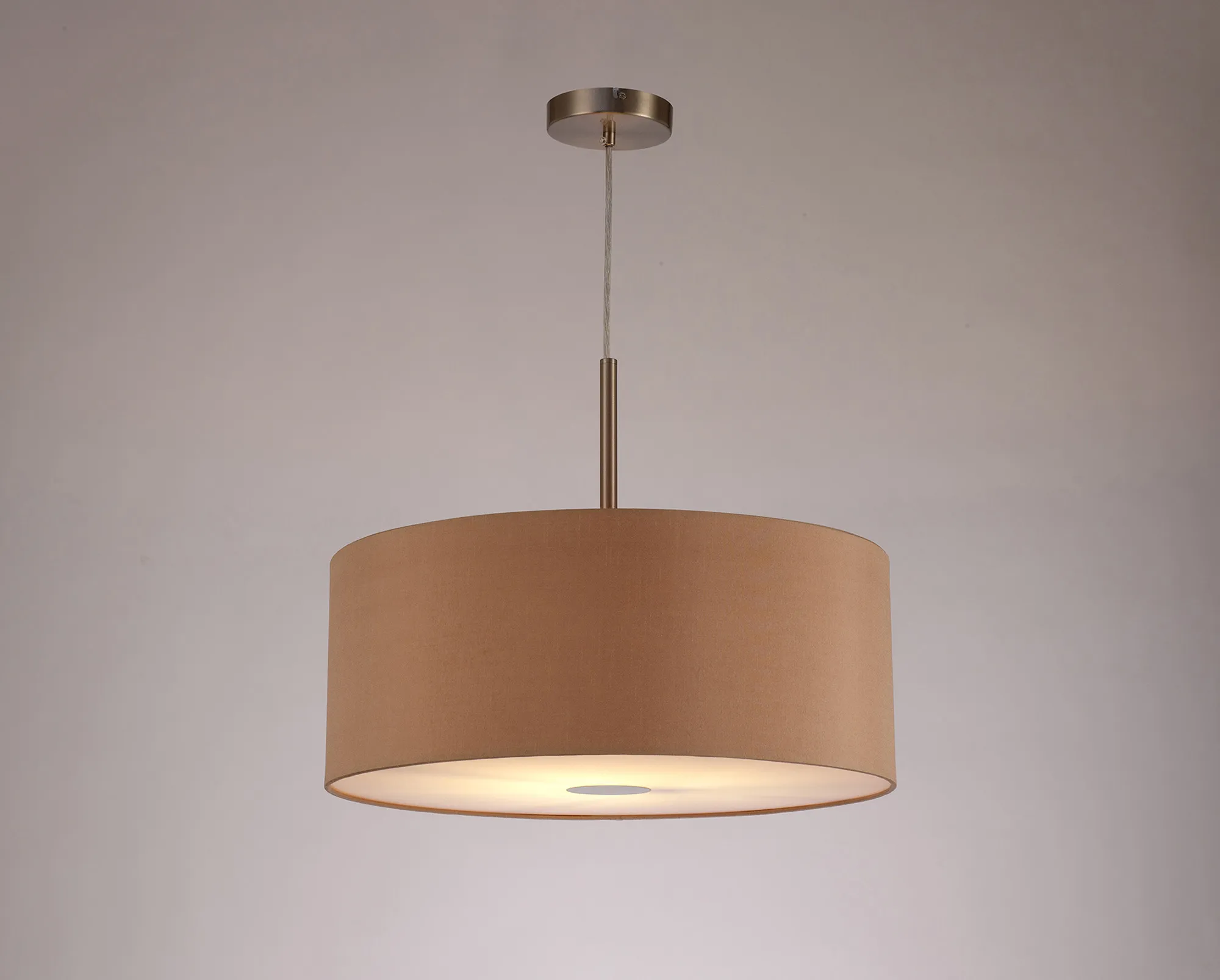 Baymont 50cm Pendant 1 Light Satin Nickel, Antique Gold/Ruby, Frosted Diffuser DK0308  Deco Baymont SN AG